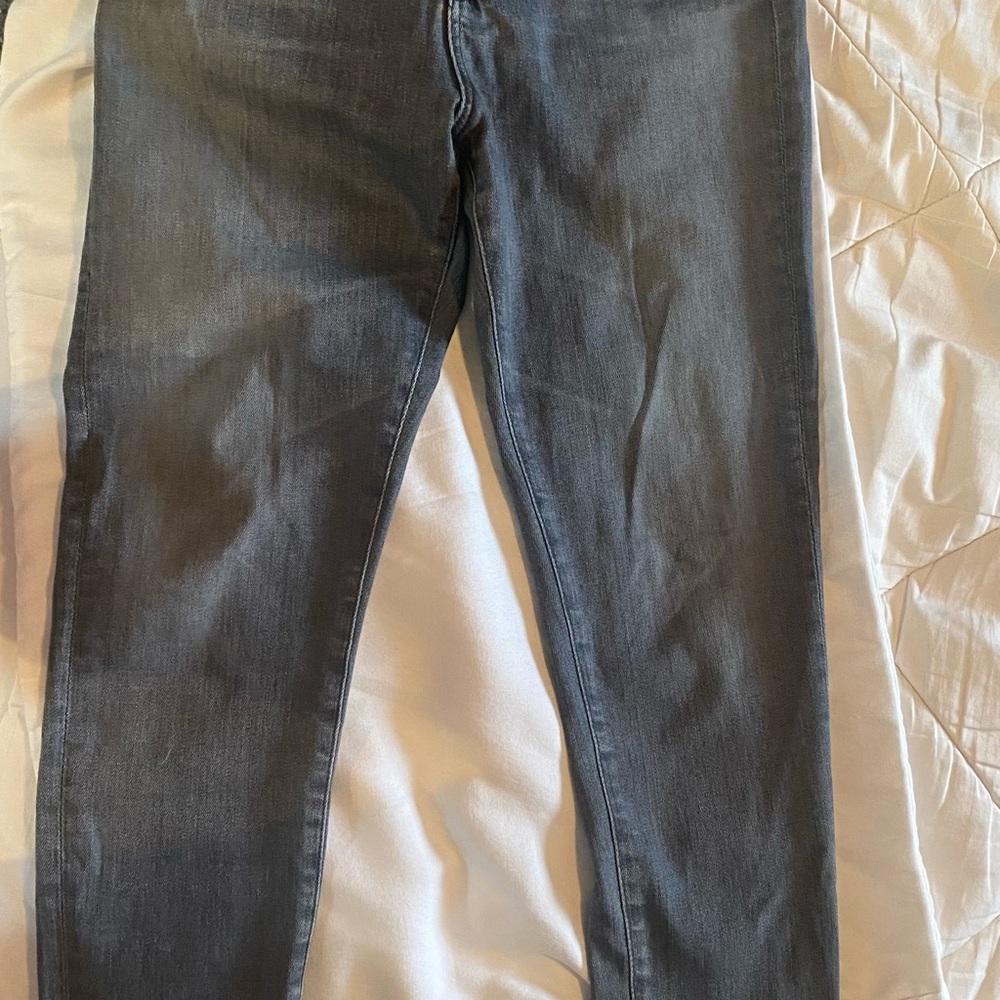 adriano goldshmeid jeans- grey farrah high waisted skinny ankle frayed. - Picture 7 of 8